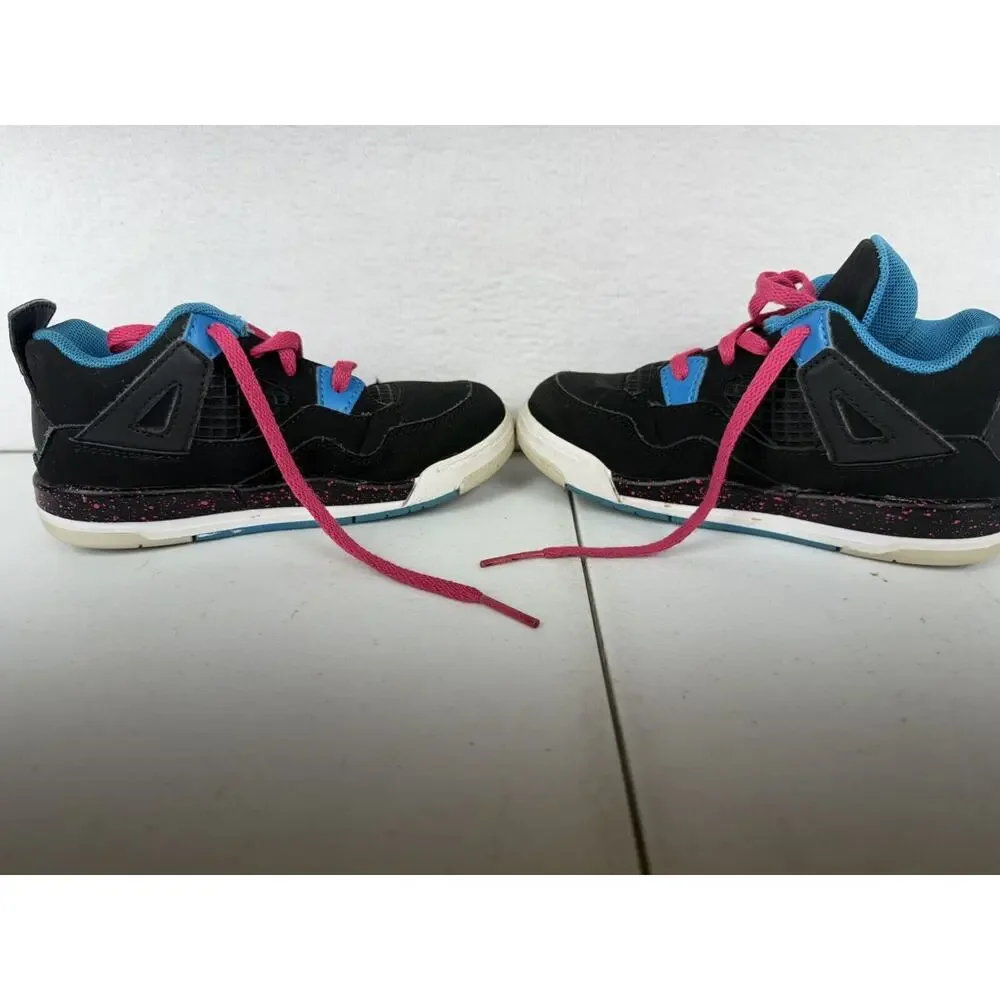 Nike Air‎ Jordan 4 Retro Dynamic Blue Black Pink Toddler Shoes 308500-019 Sz 10C